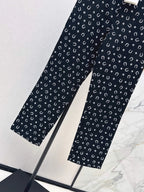 High Waist Printed Straight Jeans