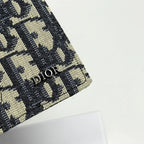 Classic Pattern Leather-Trimmed Short Wallet