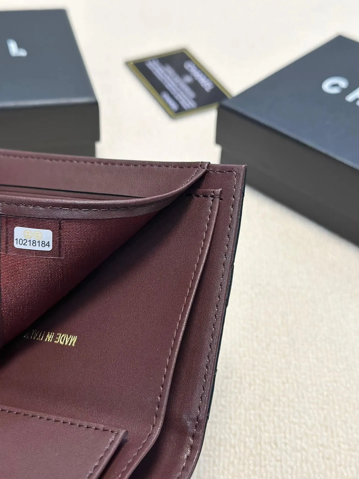 Black Quilted Mini Fold Wallet