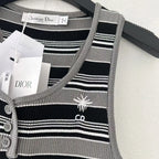 Striped Button Front Tank Top