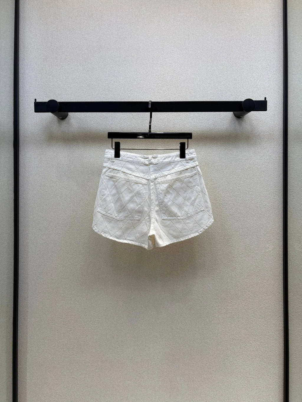 Diamond Stitch Denim Shorts