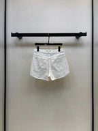Diamond Stitch Denim Shorts