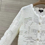 Openwork Jacquard Knit Cardigan