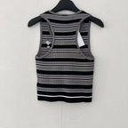 Striped Button Front Tank Top