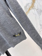 Minimal Gray Stand Collar Long Sleeve
