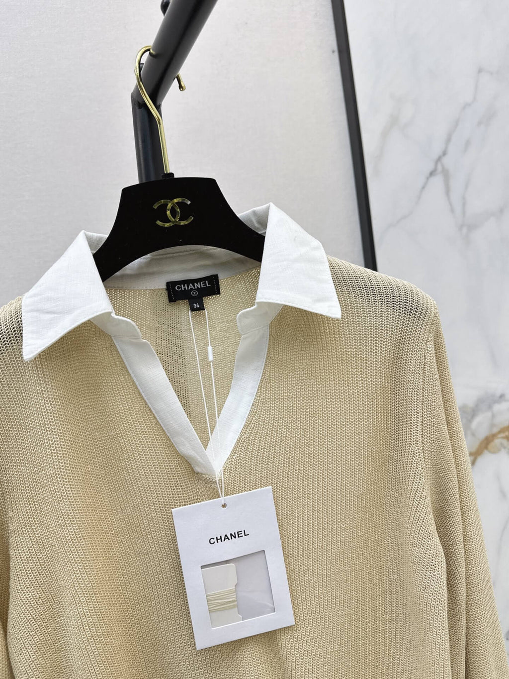 Two-Piece Collar Knit Top