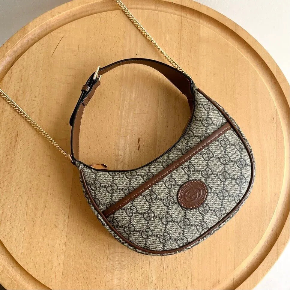 Vintage Crescent-Shaped Handheld Shoulder Bag