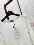 Round Neck Lace Hem Knit Top