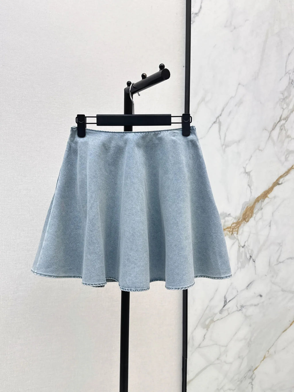 Commute Elegant Denim Jacket Skirt Set