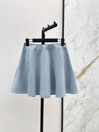 Commute Elegant Denim Jacket Skirt Set
