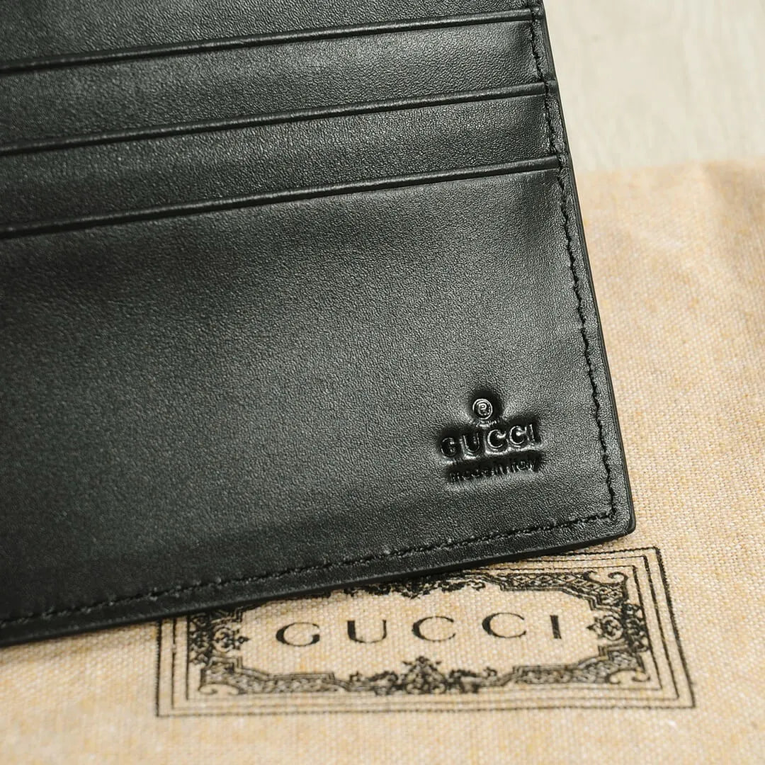 Black Embossed Short Wallet