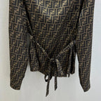 Self Belt Monogram Long Sleeve Shirt