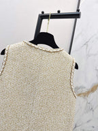 Apricot Textured Tweed Vest
