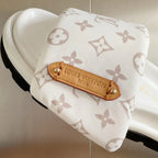 Women's White All-Over Print Slippers