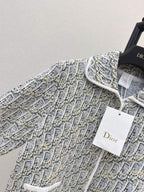 Jacquard Collared Knit Short Jacket