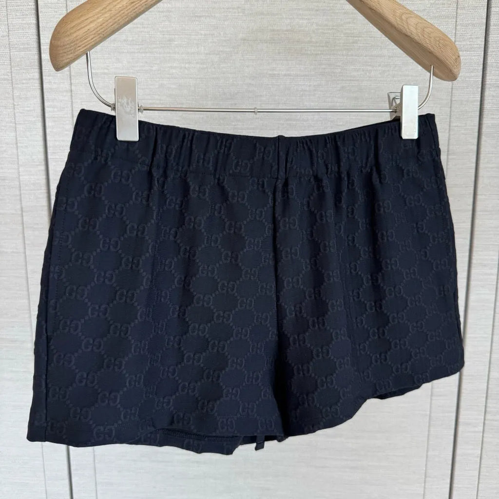 Elastic Waist Jacquard Mini Shorts