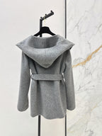 Heather Gray Shawl Collar Wrap Coat