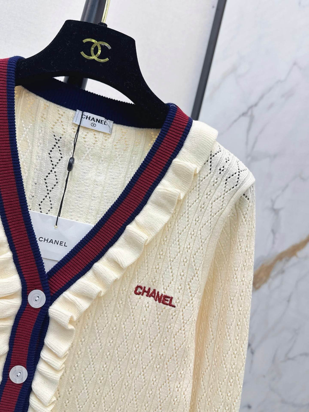 Stripe Button Front Knit Cardigan