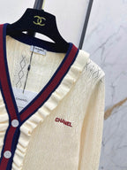Stripe Button Front Knit Cardigan
