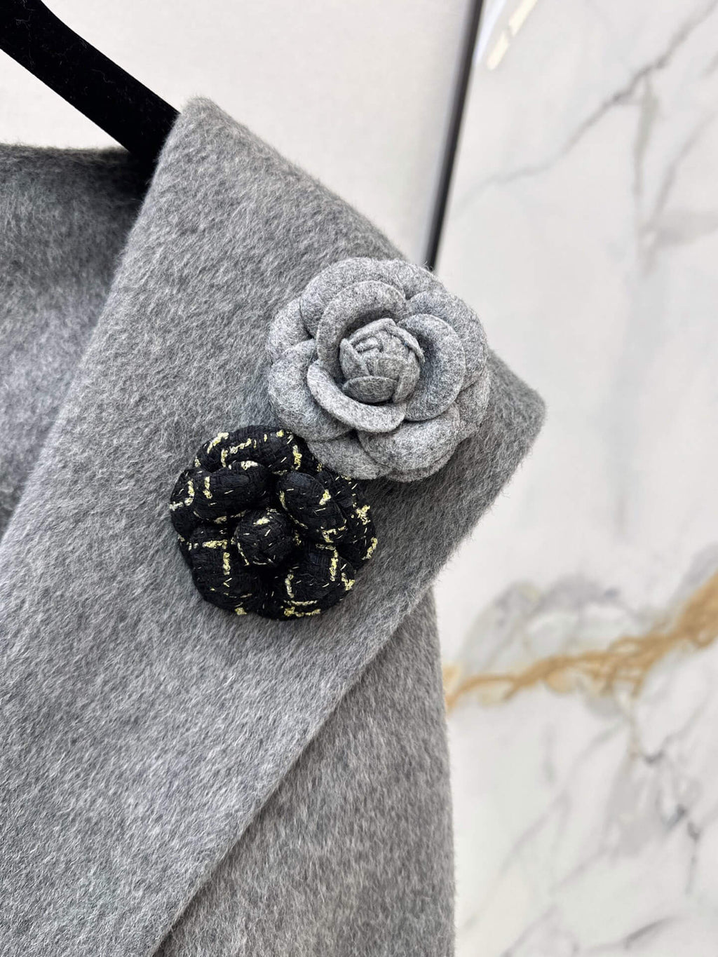 Heather Gray Shawl Collar Wrap Coat