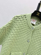 Light Green Hollow Knit Cardigan