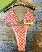 Fashionable & Sexy Pink All-Over Print Swimsuit