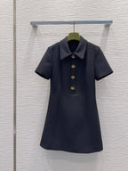 Lapel Slim Wool Dress