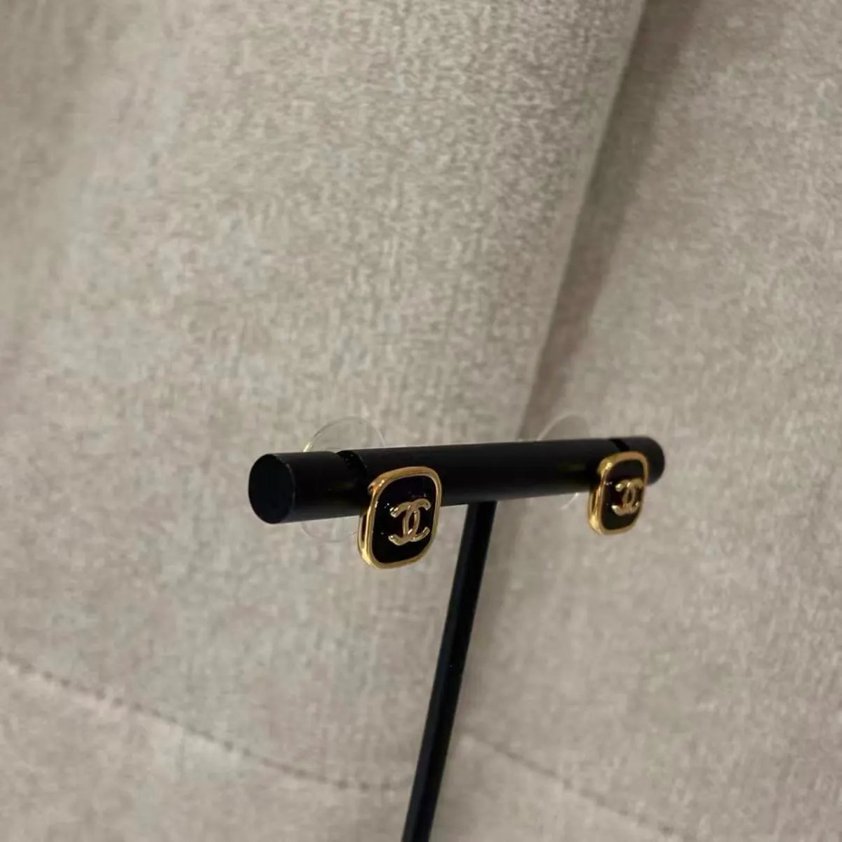 Black-Gold Block Earrings