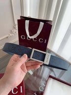 Square Buckle Leather Belt