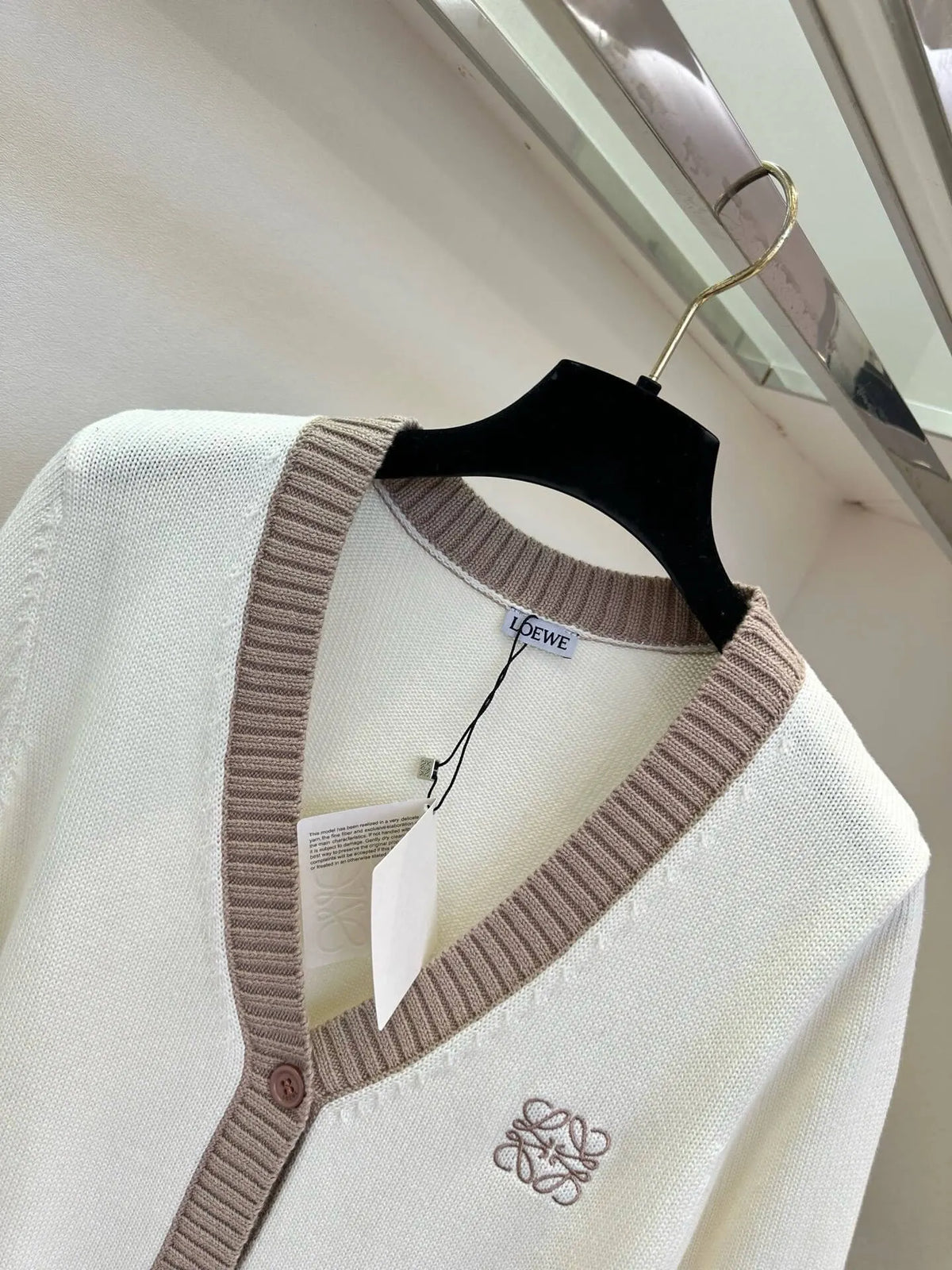 Dual Pocket Contrast Knit Cardigan