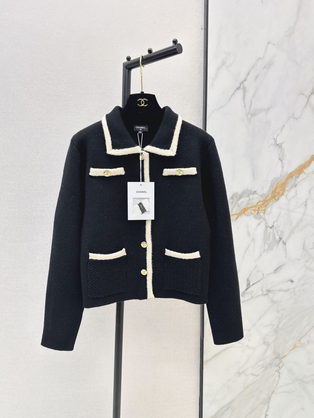 Contrast Collar Tweed Jacket