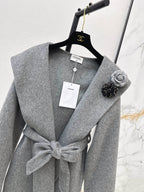 Heather Gray Shawl Collar Wrap Coat