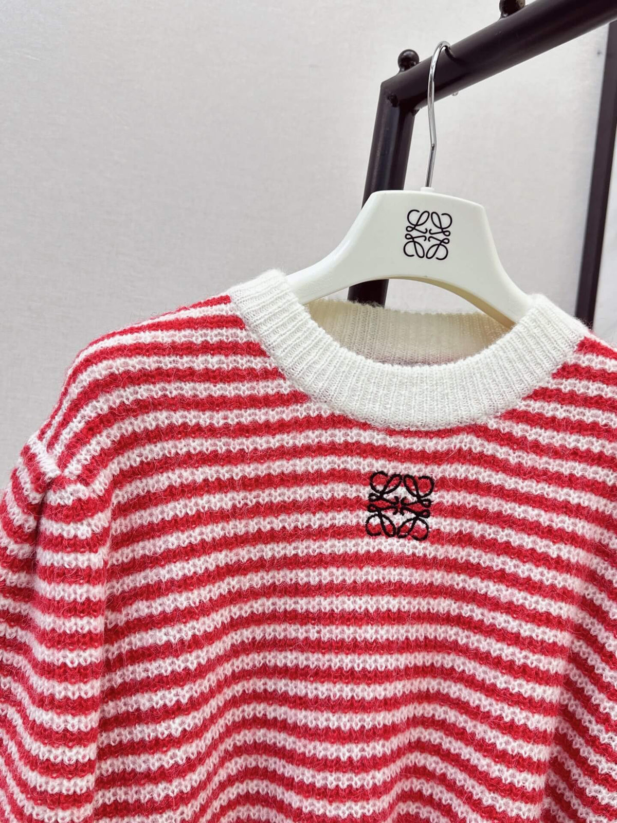 Pom Pom Detail Striped Knit Sweater