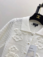 Hollow Embroidery Knit Cardigan