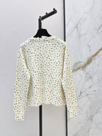 Round Neck Dotted Sweater Jacket