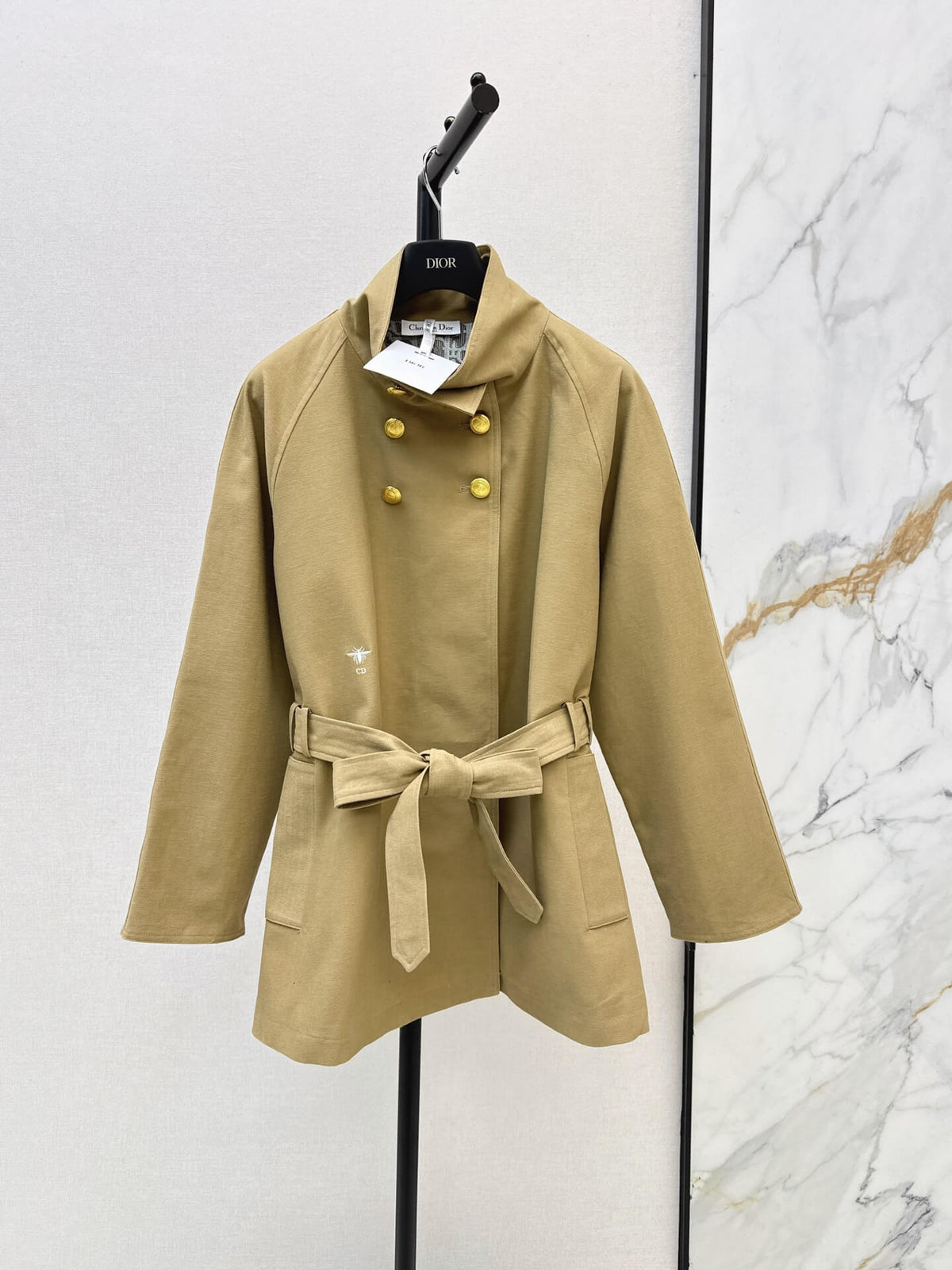Double Gold Button Tie Waist Coat