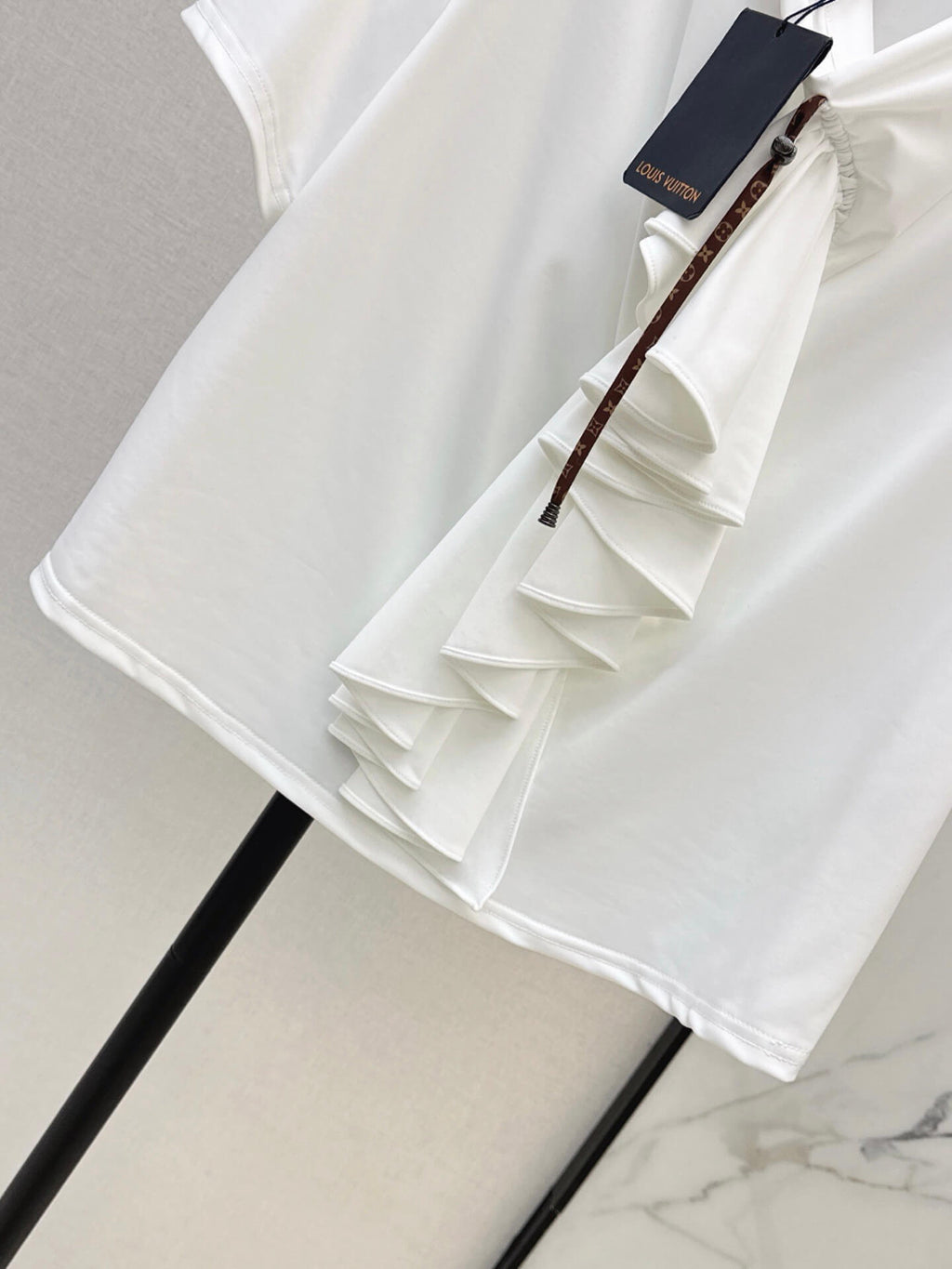 Layered Frill Elegant Short Sleeve Shirt
