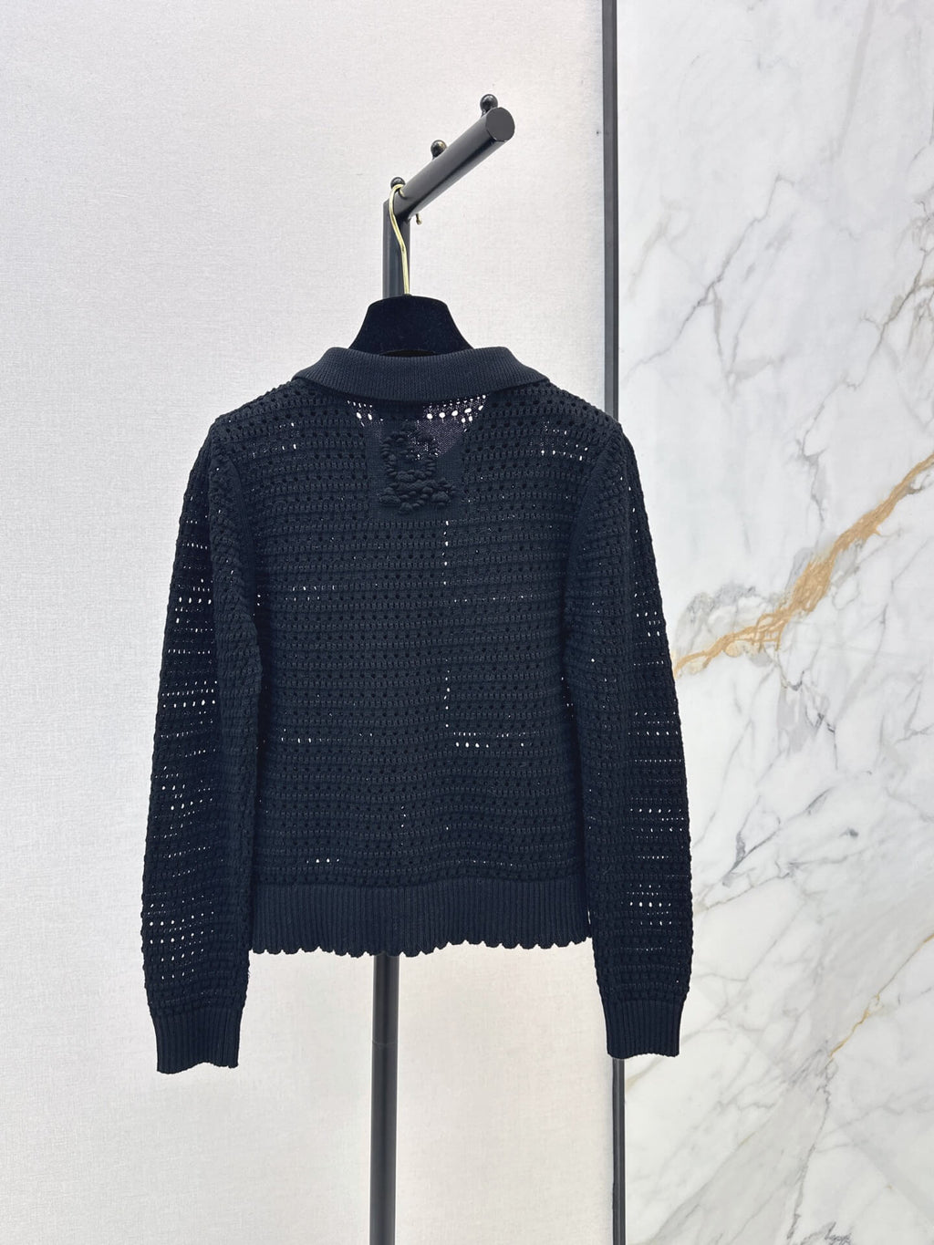 Hollow Embroidery Knit Cardigan