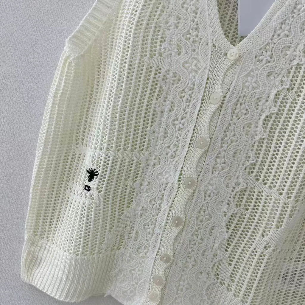 Openwork Lace Knit Vest