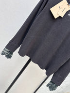 Lace Spliced Ribbed Long Sleeve