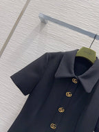 Lapel Slim Wool Dress