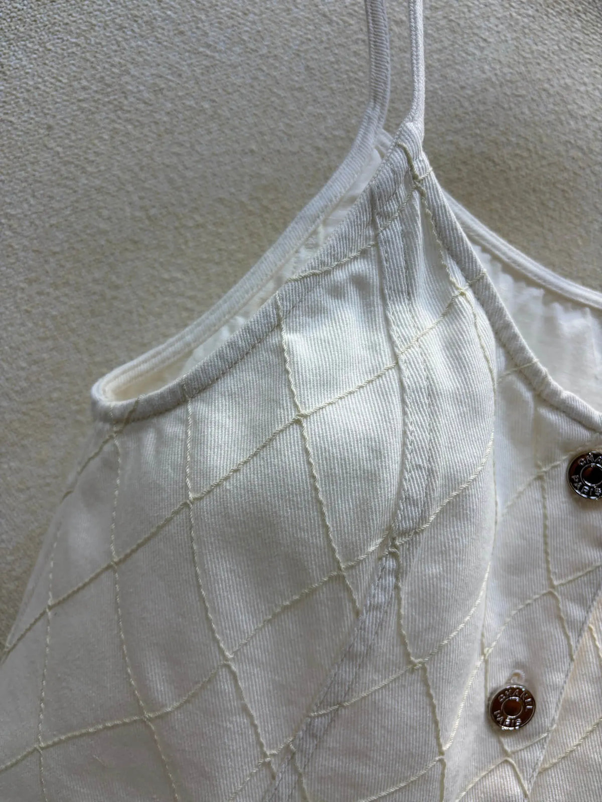 Diamond Stitch Crop Cami Top
