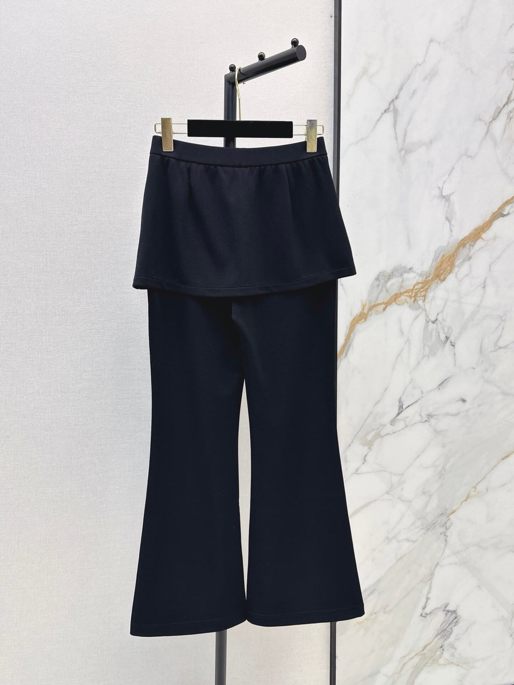 Fake Two-Piece Skirt Flare Pants