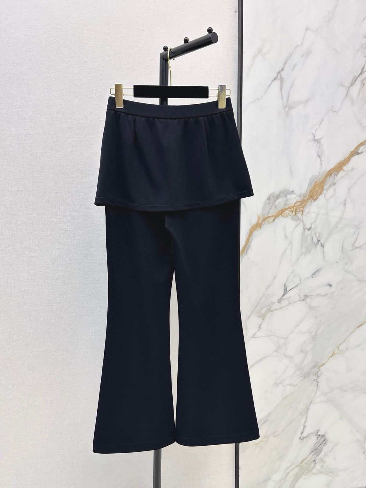 Fake Two-Piece Skirt Flare Pants