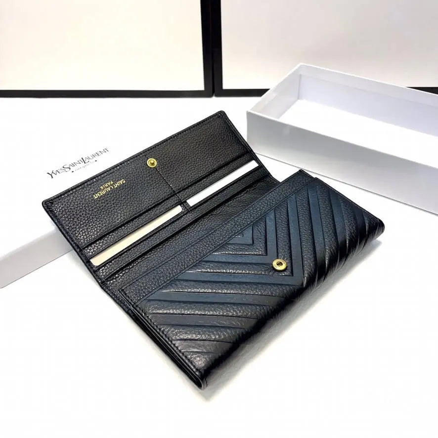 Black Textured  Long Walle