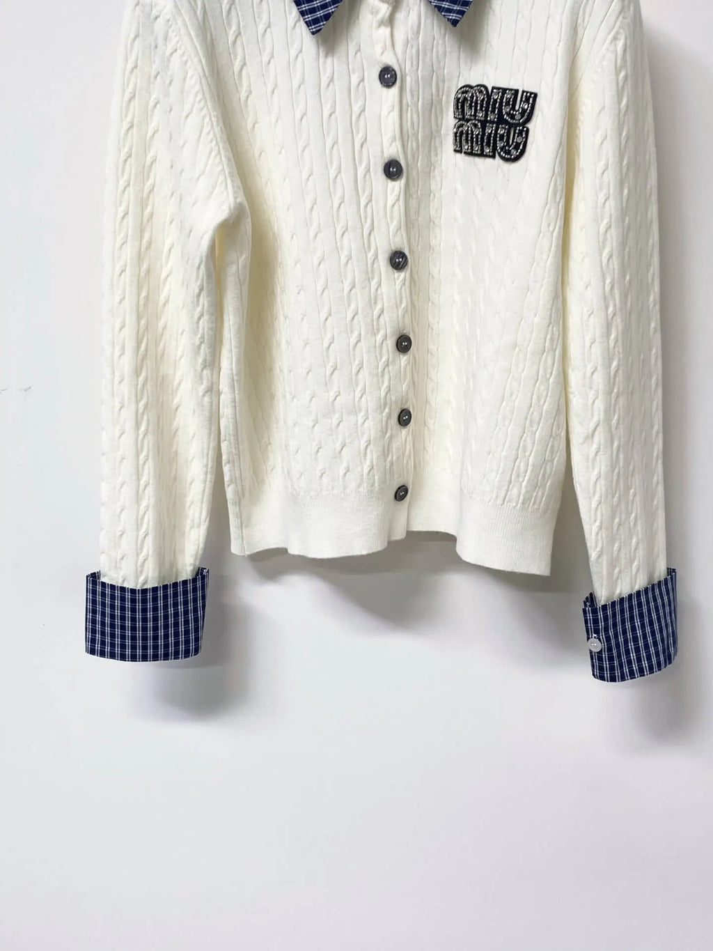 Scallop Neck Hollow Panel Rib Knit Top