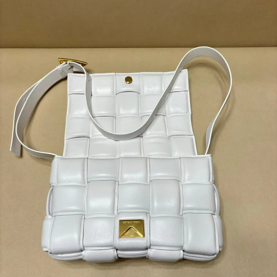 Minimalist Versatile Leather Woven Rectangular Bag
