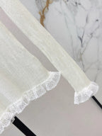 Round Neck Lace Hem Knit Top