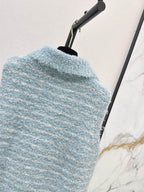 Stripe Polo Neck Knit Vest