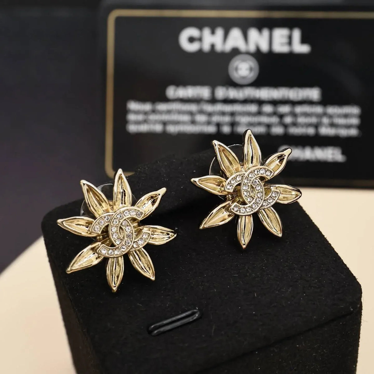 Sunflower Full-Pavé Stud Earrings